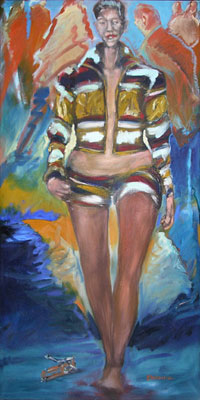 Immerfrau 4, Malerei eines Menschen in der Immermannstrasse